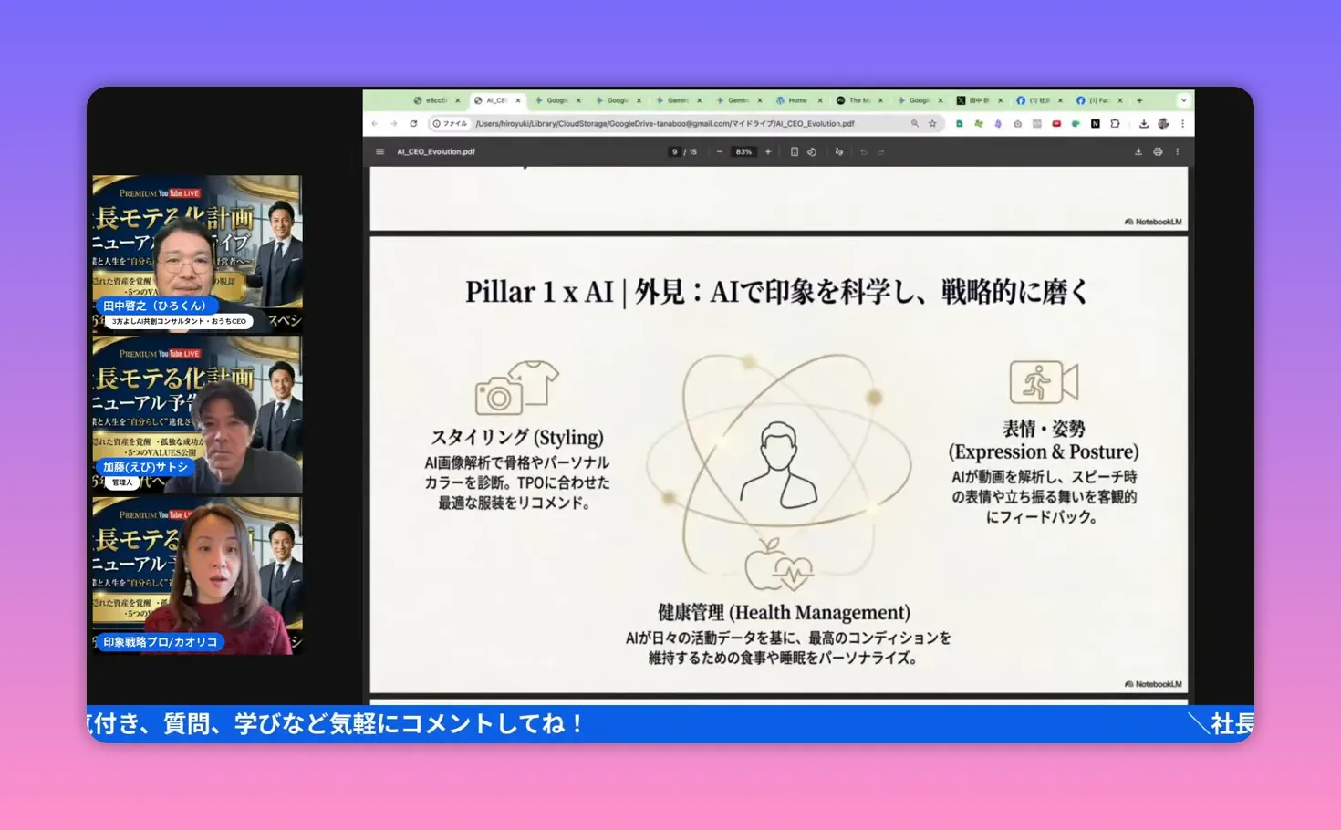 Pillar 1 x AI｜外見：AIで印象を科学し戦略的に磨く、スタイリング・健康管理・表情の図が鮮明に見えるスクリーンショット
