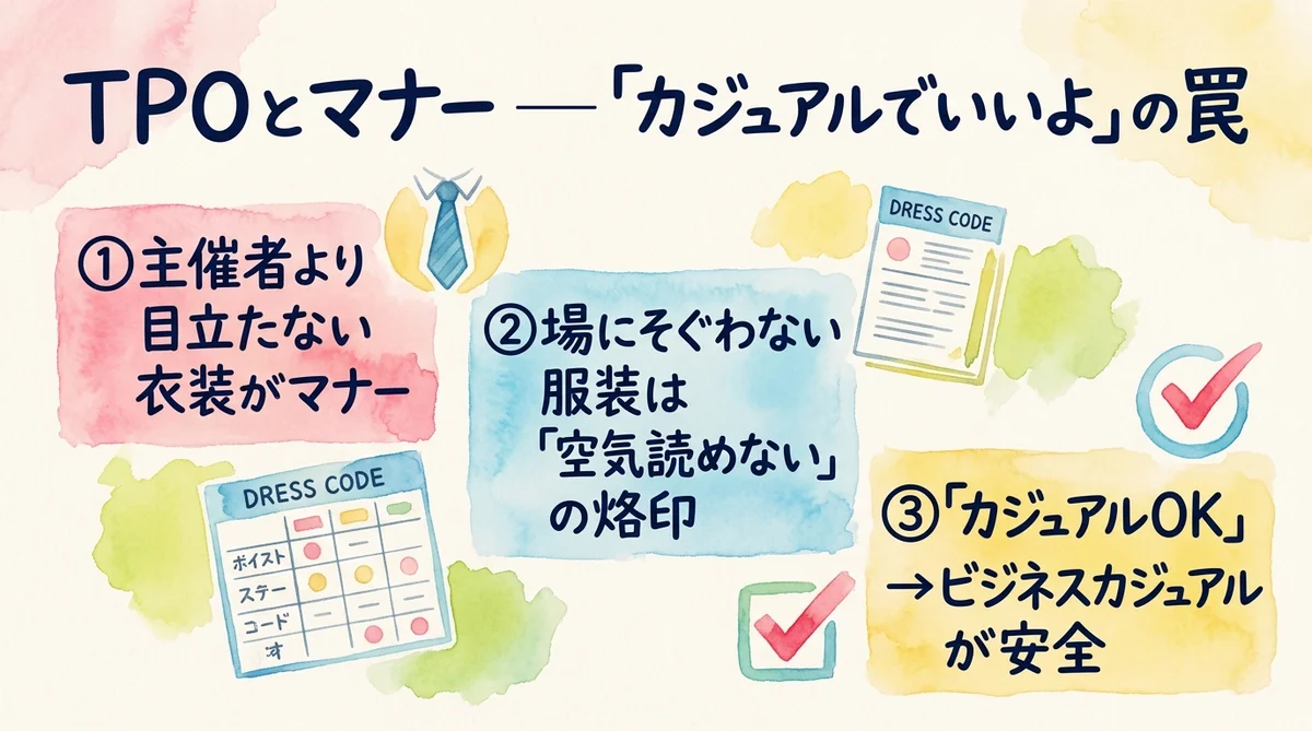 TPOとマナー カジュアルでいいよの罠