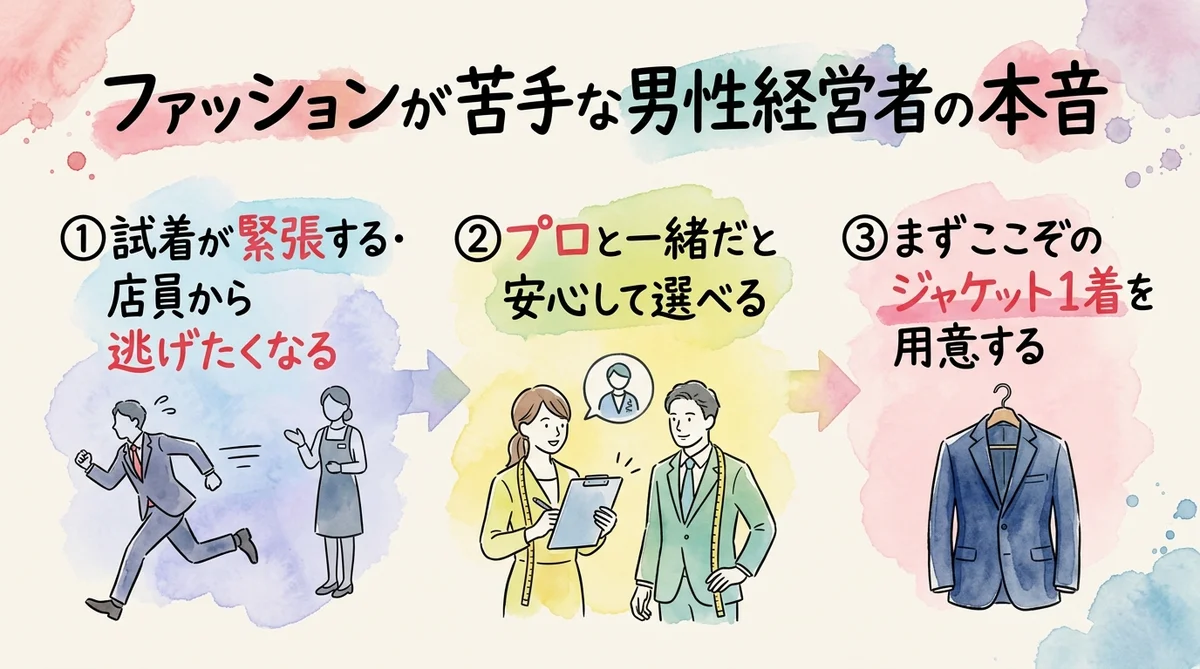 ファッションが苦手な男性経営者の本音