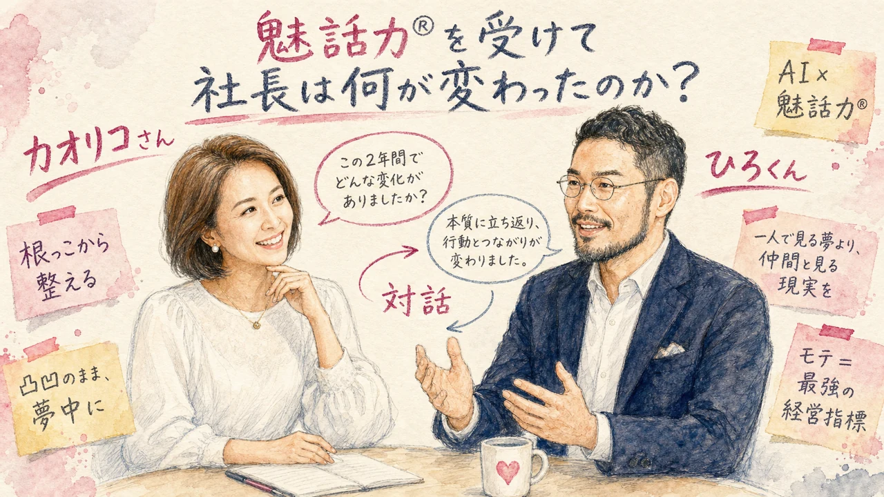 魅話力®を受けて、社長は何が変わったのか?公開生インタビュー! 魅話力®を受けて社長は何が変わったのか 公開生インタビュー アイキャッチ