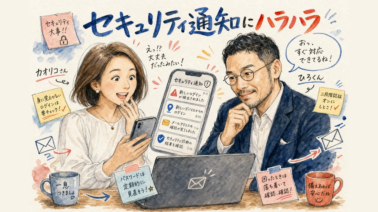 「危険です」を押す勇気|権限設定を越えたAI診断アプリ Googleからのセキュリティ通知メールに、二人でハラハラ