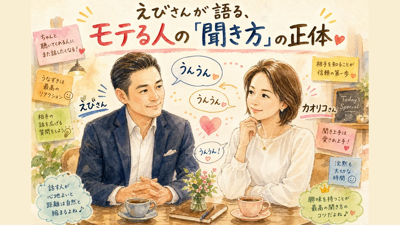 えびさんが語る、モテる人の「聞き方」の正体 グラレコ図解