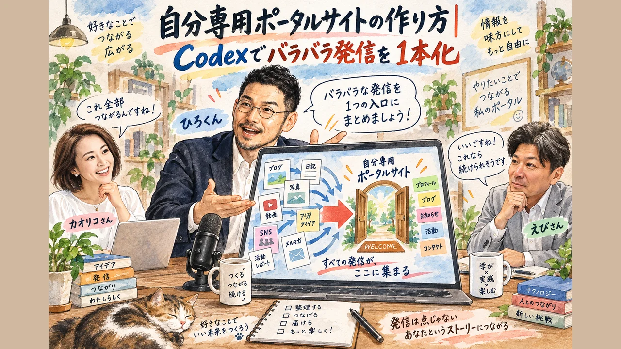 自分専用ポータルサイトの作り方｜Codexでバラバラ発信を1本化 overview