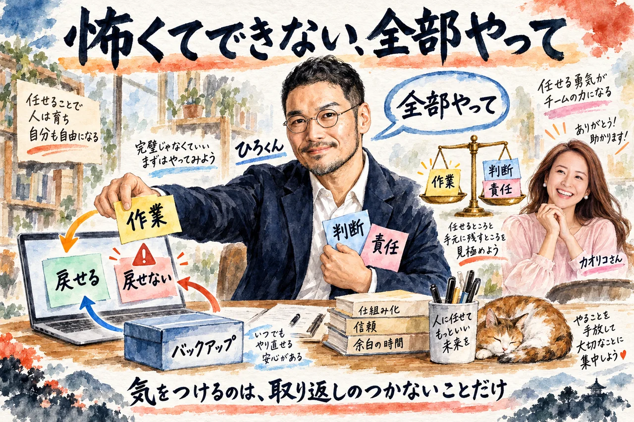 ChatGPTのブラウザ操作で独自ドメインの設定を任せてみた|画面が勝手に動く怖さと任せ方 「怖くてできない、全部やって」と言えるか。気をつけるのは取り返しのつかないことだけ グラレコ図解